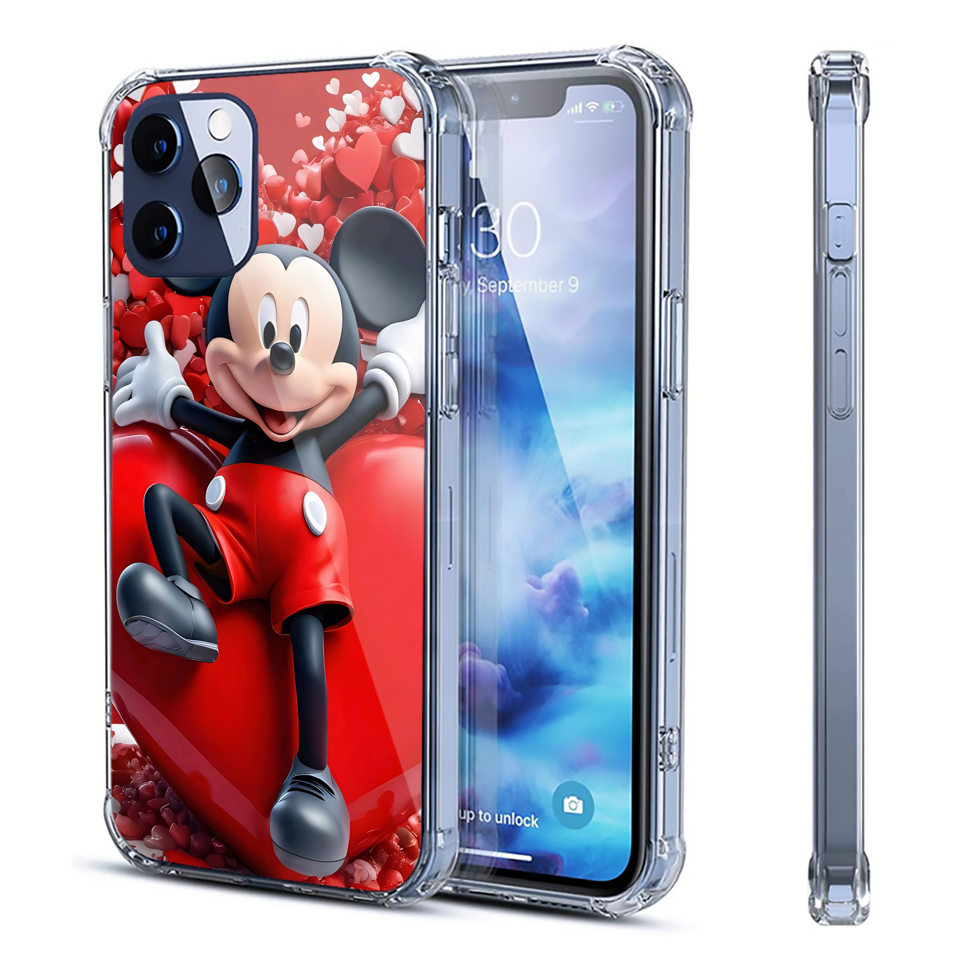 ミッキーマウス Mickey Mouse 【iPhone 12シリーズ対応】透明スマホケース（クリアソフトケース）
